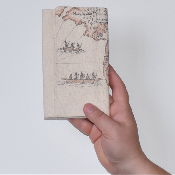 Wallet w/ hand drawn natives in canoe on the ocean - Picture 6 of 6